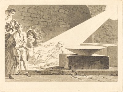 Fragonard و Bergeret مع زوجتيهما يزوران مقبرة في بومبي بواسطة Claude Mathieu Fessard after Jean Honoré Fragonard