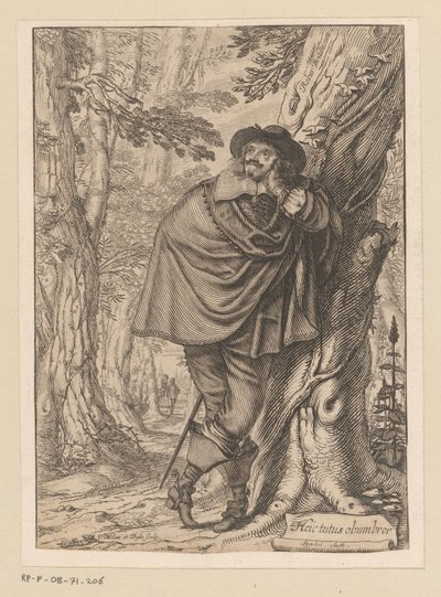 جيمس هاول يتكئ على شجرة صفحة العنوان لـ: James Howell ، Dendrology (...) ، 1641 بواسطة إبراهيم بوس