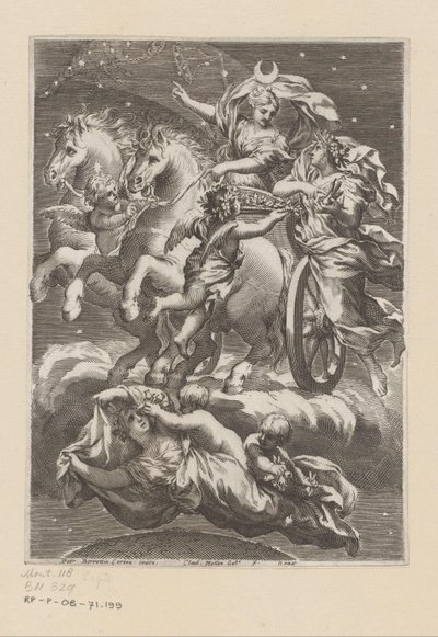 تجسيد القمر على عربتها صفحة العنوان لـ: Giovanni Battista Ferrari، De Florum Cultura libri IV، 1633 بواسطة بيترو دا كورتونا