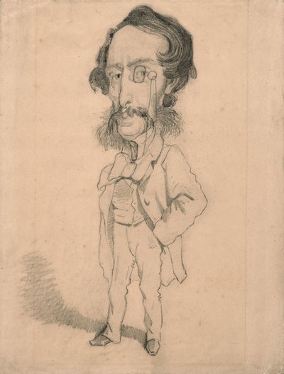 رسم كاريكاتوري لماريو أوتشارد ، حوالي عام 1858 (جرافيت مع لمسات من المحو والتقطيع على ورق منسوج تان) بواسطة كلود مونيه