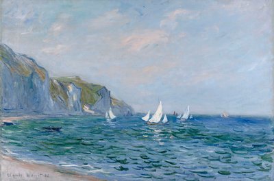المنحدرات والمراكب الشراعية في بورفيل بواسطة Claude Monet