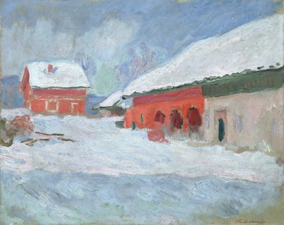 النرويج ، منازل حمراء في Bjornegaard ، 1895 بواسطة كلود مونيه