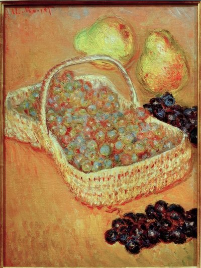 Panier de Raisins et Poires (سلة بالعنب والكمثرى بواسطة كلود مونيه