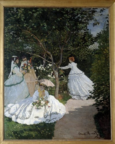 Women in the Garden a City of Avray مجموعة من الشابات في حديقة زهور. لوحة لكلود مونيه (1840-1926). 1867. خافت. 2.55 × 2.05 م. باريس ، متحف أورسيه بواسطة كلود مونيه