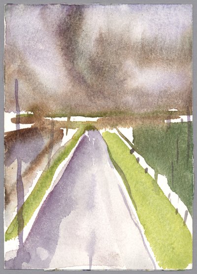 عاصفة على الطريق ، 1995 (ألوان مائية) بواسطة كلوديا هاتشينس بوتشافي