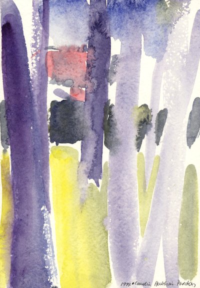 أشجار في حديقة ، 1997 (ألوان مائية) بواسطة كلوديا هاتشينس بوتشافي