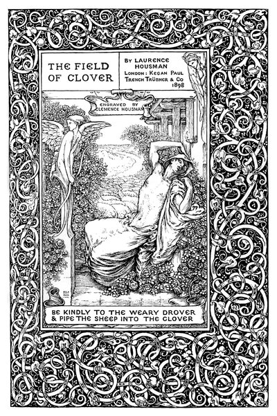 صفحة العنوان إلى The Field of Clover ، 1899. بواسطة كليمنس هاوسمان
