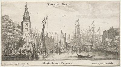 سفن ومناظر مختلفة لأمستردام (Verscheÿde Ships and Gesichten van Amstelredam) ، الجزء الثاني: القناة بالقرب من أمستردام وبرج مونكل بواسطة رينير نومز ، ودعا زيمان