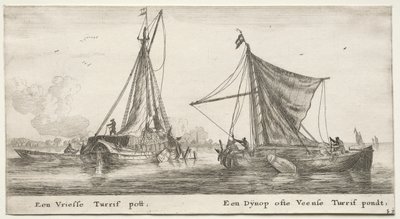 سفن ومناظر مختلفة لأمستردام (Verscheÿde Ships and Gesichten van Amstelredam) ، الجزء الثاني: A Frisian Peat Barge. Dÿnop ، بالقرب من Veensche Peat Pond بواسطة رينير نومز ، ودعا زيمان