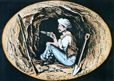 British sapper armed with Colt Revolver waits in mine for enemy counter-sapper to break through بواسطة كليفورد هنري ميشام