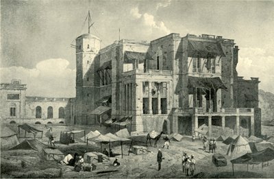 منظر أمامي للإقامة ، لكناو ، بعد الإغاثة ، c1858 ، 1901. بواسطة كليفورد هنري ميشام