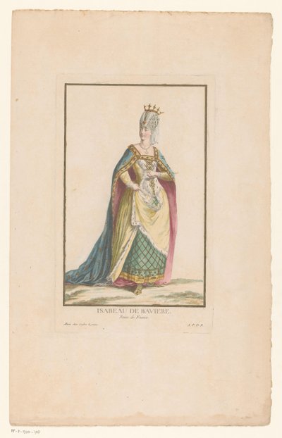 صورة لإيزابيلا من بافاريا ، ملكة فرنسا Isabeau de Baviere Reine de France (العنوان على الجسم) بواسطة بيير دوفوس