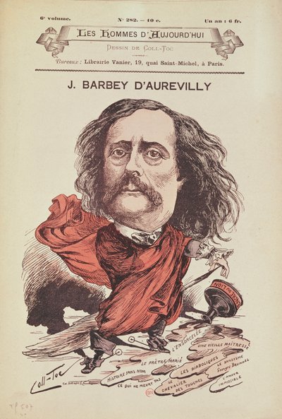 جولز باربي أورفيلي (1808-1889) من غلاف فيلم Les Hommes d&39;Aujourd&39;hui بواسطة كول توك