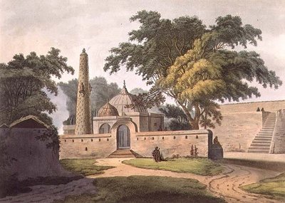 مكان دفن الأقران زادا ، أنوبثر ، اللوحة 6 من "Twenty Four Views in Hindostan" ، الحانة. بواسطة إدوارد أورم (1774 - 1820) 1803 (أكواتينت) بواسطة العقيد فرانسيس سوين (بعد) وارد