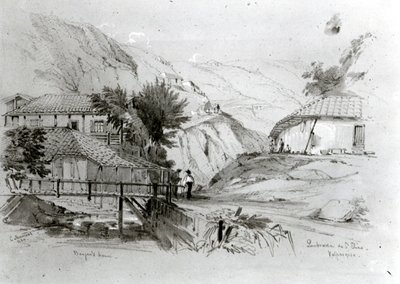 منزل بيرغر ، فالبارايسو ، 1834 (قلم رصاص ومرحاض على الورق) (صور من وزن الجسم) بواسطة كونراد مارتنز