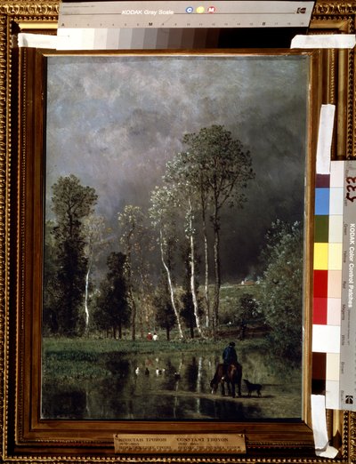 تقدم العاصفة. لوحة بواسطة كونستانت ترويون (1810-1865). زيت على خشب ، ٥٣ × ٣٨.٥ سم بواسطة ثابت اميل ترويون