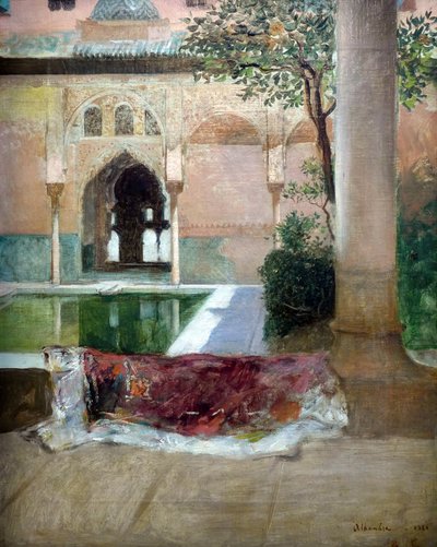 فناء قصر الحمراء في غرناطة ، 1880 بواسطة ثابت