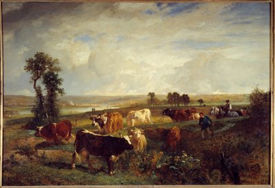 منظر مأخوذ من مرتفعات Suresnes (Hauts de Seine). لوحة بقلم كونستانت ترويون (1810-1865) بواسطة ثابت اميل ترويون