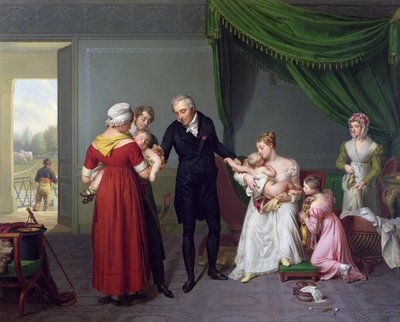 قام البارون جان لويس أليبرت (1768-1837) بأداء التطعيم ضد الجدري في قصر ليانكور ، ج. 1820 بواسطة ثابت جوزيف ديسبوردس