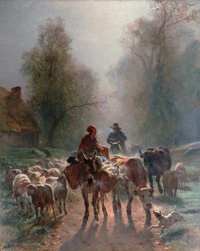 في الطريق إلى السوق ، 1859. بواسطة ترويون المستمر