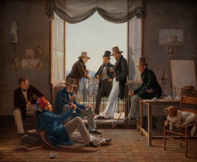 مجموعة من الفنانين الدنماركيين في روما ، 1837 بواسطة كونستانتين هانسن