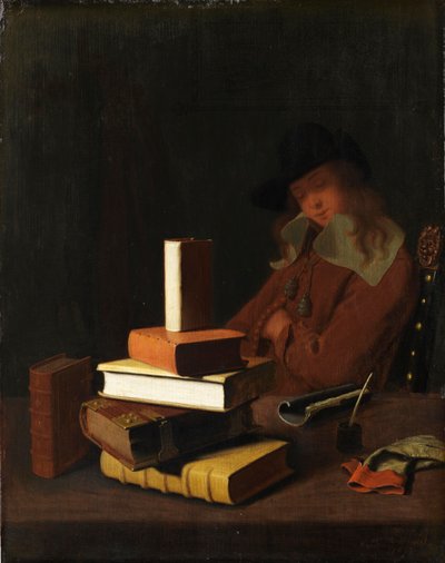 الطالب النائم ، 1663 بواسطة Constantin Verhout أو Voorhout