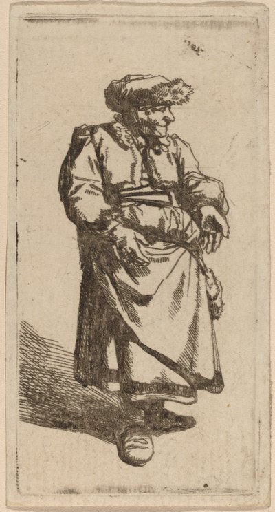 امرأة عجوز واقفة بواسطة Cornelis Pietersz Bega