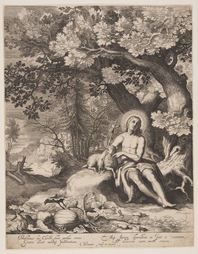 القديس يوحنا المعمدان في منظر طبيعي بواسطة Cornelis Bloemaert