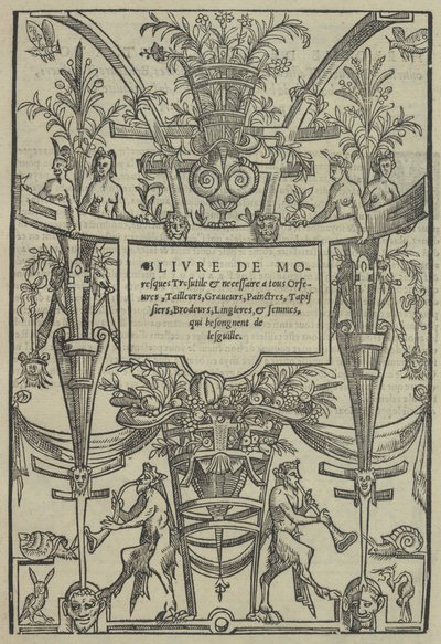Livre de Moresques ، صفحة العنوان اليمنى ، 1546. بواسطة كورنيليس بوس