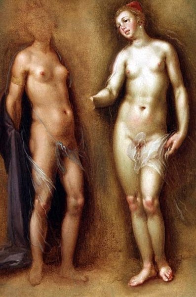 دراسة امرأتين عاريتين بواسطة Cornelis Cornelisz van Haarlem