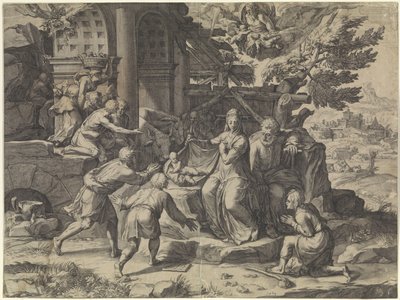 عبادة الرعاة بواسطة Polidoro da Caravaggio