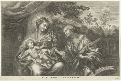 مريم والطفل وسانت كاترين من الإسكندرية S. Virgo Virginvm (العنوان على الكائن) بواسطة كورنيليس جالي (أنا)