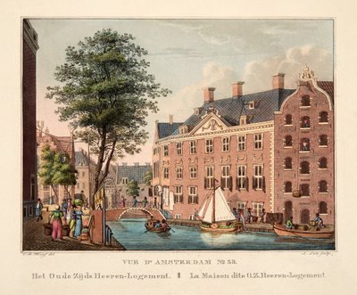Vue d&39;Amsterdam رقم 35. The Zijd Heeren-Logement القديم. La Maison dite OZ Heeren-Logement، 1825 (نقش يدوي) بواسطة كورنيليس دي كرويف