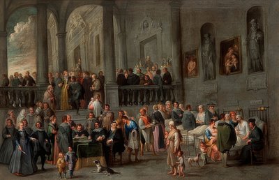 زيارة المرضى (من دورة أعمال الرحمة السبعة). حوالي 1640 بواسطة كورنيليس دي وائل