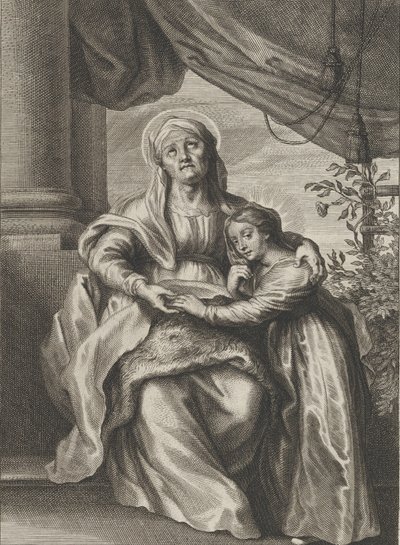 تعليم العذراء ، مع القديسة حنة جالسة على مقعد ينظر إلى الأعلى و ... ، كاليفورنيا. 1645-1678. بواسطة كورنيليس فان كوكركن