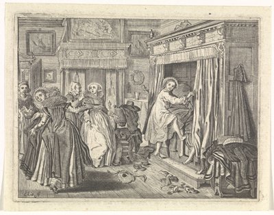 مشهد غرفة النوم بواسطة Adriaen Pietersz van de Venne