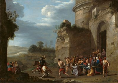 المسيح يحمل الصليب، أوائل عام 1620 (زيت على نحاس) بواسطة كورنيليس فان بويلينبرغ أو بويلين بورش