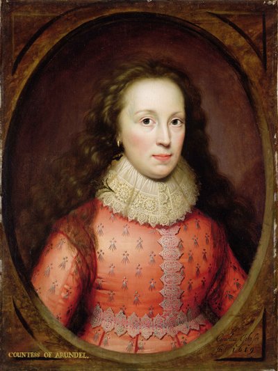 صورة لامرأة ، تعرف تقليديا باسم كونتيسة أروندل ، 1619 بواسطة Cornelius Janssen van Ceulen