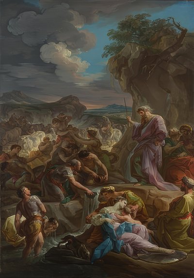موسى يرمي الماء من الصخر. 1743-44 بواسطة كورادو جياكوينتو