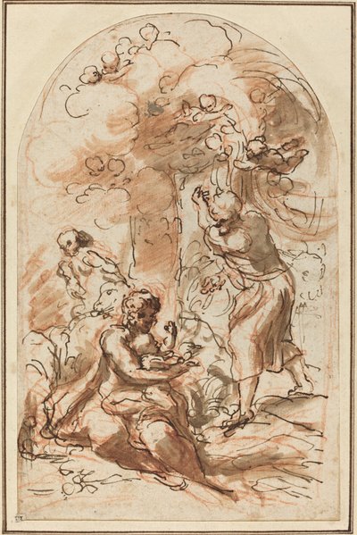دراسة لـ "Madonna della Scodella" [وجه الصفحة] بواسطة كوريجيو