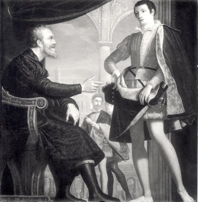 مايكل أنجلو (1475-1564) وفرانشيسكو الأول (1541-87) دي ميديتشي بواسطة Cosimo Gamberucci أو Gambaruccio