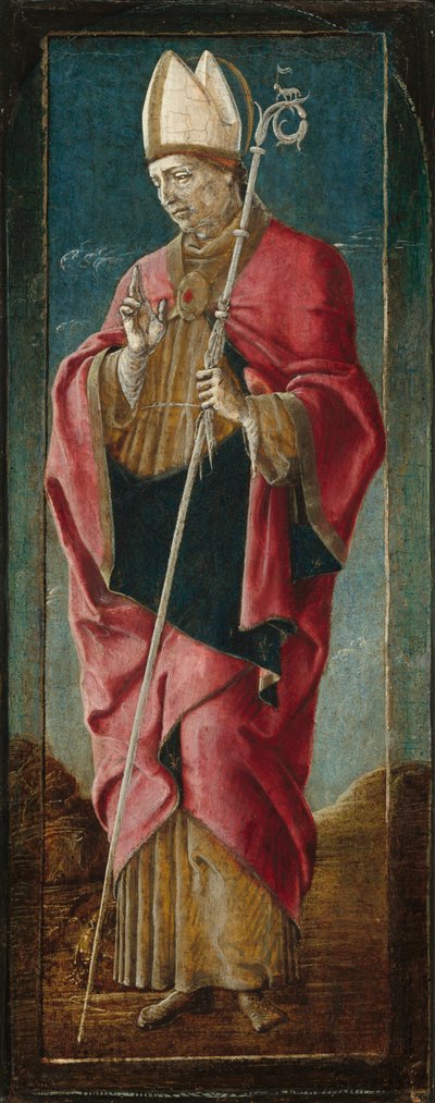 القديس لويس من تولوز، حوالي 1470-1480 (تمبراً وتمييزاً على لوحة) بواسطة Cosimo Tura