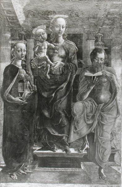 العذراء والطفل مع مريم المجدلية والقديس جيروم بواسطة Cosimo Tura
