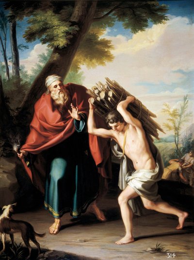 تضحية إسحاق. اللوحة بواسطة Cosme ACUNA TRONCOSO (1759-؟) ، ج. 1781 (زيت على قماش) بواسطة كوزمي أكونا ترونكوسو