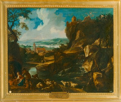 "منظر طبيعي مع قرية بواسطة كريسينزيو أونوفري