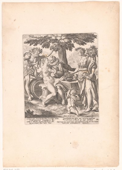 رجل في Gezelschap van Venus ، Ceres en Bacchus كوكب الزهرة بارد بدون سيريس وباخوس بواسطة مارتن دي فوس