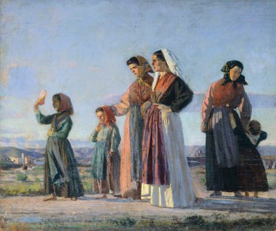 العودة من القداس ، حوالي عام 1865 ، بواسطة كريستيانو بانتي (1824-1904) ، زيت على قماش ، 38 × 46 سم بواسطة كريستيانو بانتي