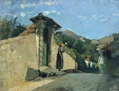 دراسة المناظر الطبيعية ، حوالي عام 1860 ، بواسطة كريستيانو بانتي (1824-1904) ، زيت على قماش على لوح بواسطة كريستيانو بانتي