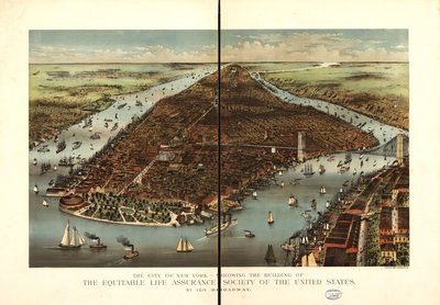 مدينة نيويورك. بواسطة Currier and Ives Equitable Life Assurance Society of the United States
