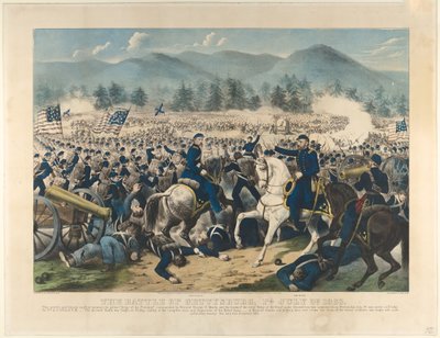 معركة جيتيسبيرغ ، بنسلفانيا ، 3 يوليو 1863 ، 1863. بواسطة كوريير وآيفز